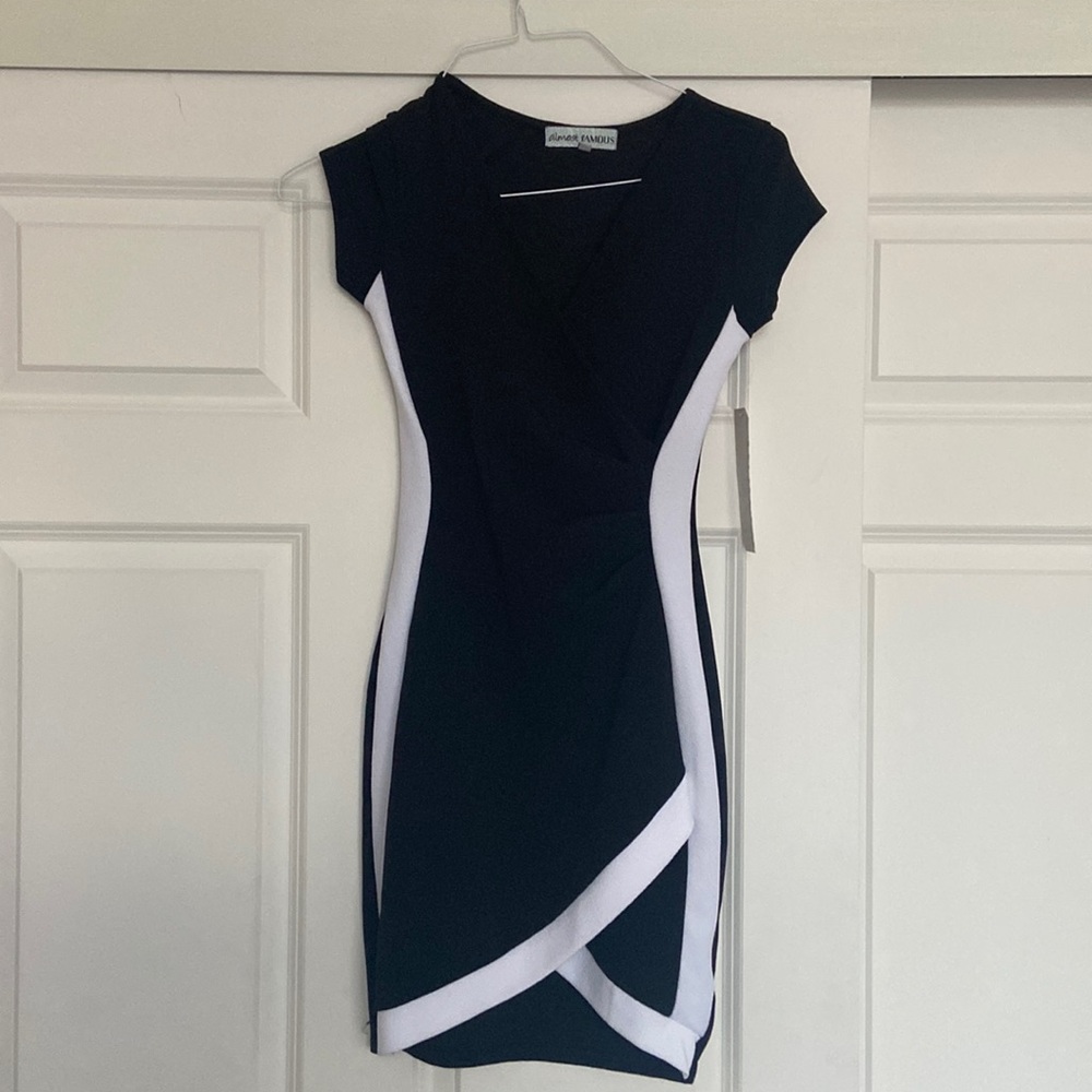 Black and white cocktail dress